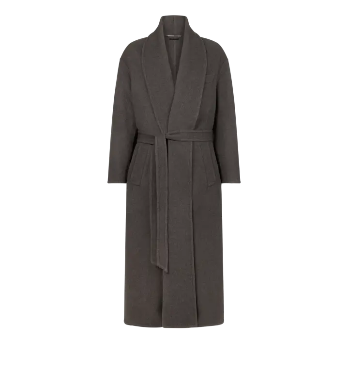 DOUBLE SPLITTABLE CASHMERE SHAWL COAT GRAPHITE online